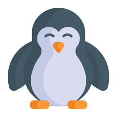 A cute and beautiful aquatic bird, vector icon of penguin