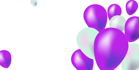 PNG. Purple and white balloons on transparent background.