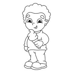 Coloring page for kids. Digital stamp. Cartoon style character. Isolated on white background. Vector illustration.