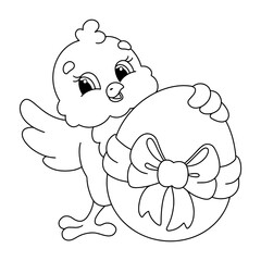 Coloring page for kids. Digital stamp. Cartoon style character. Isolated on white background. Vector illustration.