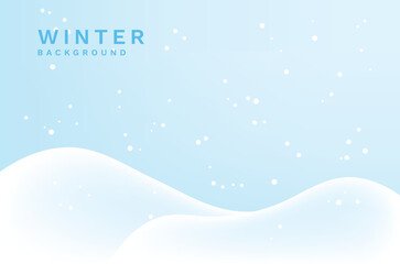 Realistic Snow Winter Background