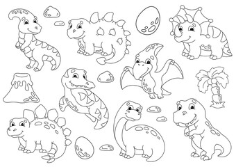 Coloring page for kids. Digital stamp. Cartoon style character. Isolated on white background. Vector illustration.