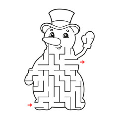 Abstract maze. Game for kids. Puzzle for children. Labyrinth conundrum. Find the right path. Education worksheet.