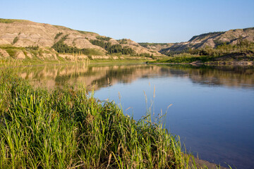 Fototapeta na wymiar Red Deer River Valley badlands, Alberta