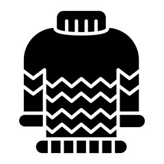 Sweater icon for winter season men apparel vector style
