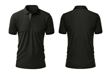 Black polo shirts front and back - obrazy, fototapety, plakaty