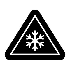 Snowflake on board warning sign of snowfall
