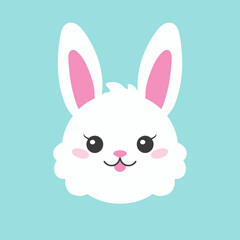 Cartoon character christmas rabbit. Colorful vector illustration. Isolated on color background. Design element. Template for your design, books, stickers, cards.