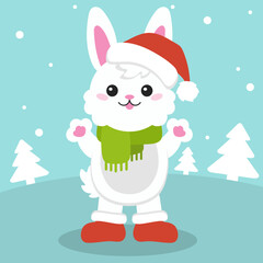 Cartoon character rabbit. Color background for your design. For wallpapers, covers, postcards, banners. Vector illustration.