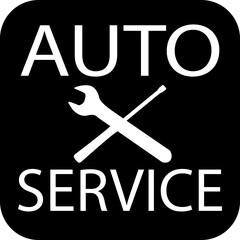 Black logo auto service vector icon