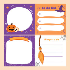 Halloween scrapbook memo and notes template
