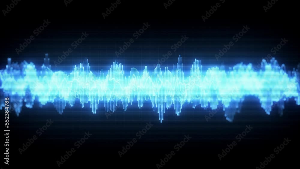 Poster digital audio spectrum graphic equalizer background loop/ 4k animation of an abstract background wit