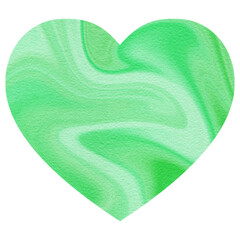 Green Heart Watercolor