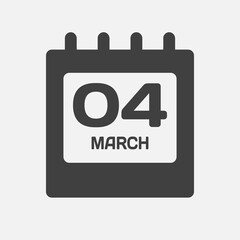 Icon page calendar day - 4 March