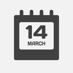 Icon page calendar day - 14 March