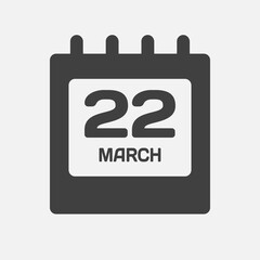 Icon page calendar day - 22 March