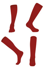 Red soccer socks. vector illustration