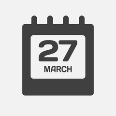 Icon page calendar day - 27 March