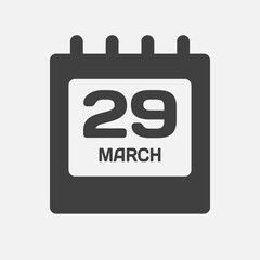 Icon page calendar day - 29 March