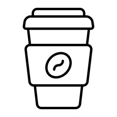 A beautiful vector icon of takeaway coffee glass