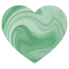 Green Heart Watercolor