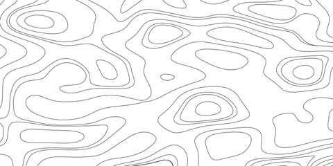 Line Topographic Map Seamless Pattern. Vector Background