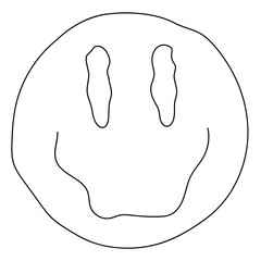 Obraz premium Psychedelic blurred smiley face with bold fineline contours