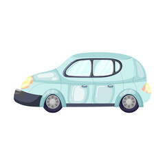 Classic and modern model of car, auto industry isolated on white background. Evolution of automobiles vector illustration. Transport, transportation, history concept