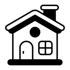 A decorative cottage vector icon design and residence building