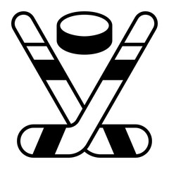 Ice hockey sticks with puck vector icon design - obrazy, fototapety, plakaty