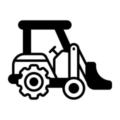 A perfect design icon of excavator in modern trendy style