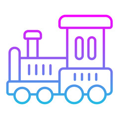 Toy Train Line Gradient Icon