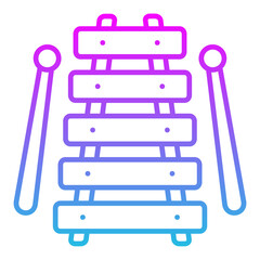 Xylophone Line Gradient Icon