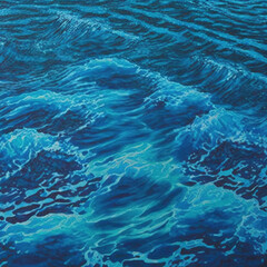 Fototapeta na wymiar blue water background with many ripples created by generative ai