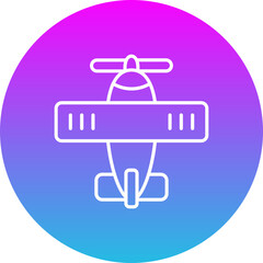 Plane Gradient Circle Line Inverted Icon