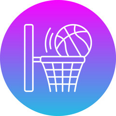 Basketball Gradient Circle Line Inverted Icon