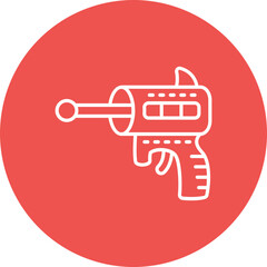 Space Gun Multicolor Circle Line Inverted Icon