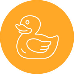 Duck Multicolor Circle Line Inverted Icon