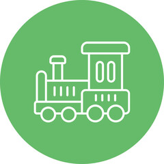 Toy Train Multicolor Circle Line Inverted Icon