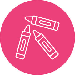 Crayons Multicolor Circle Line Inverted Icon