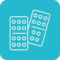 Dominoes Multicolor Round Corner Line Inverted Icon