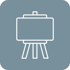 Easel Multicolor Round Corner Line Inverted Icon