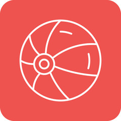 Ball Multicolor Round Corner Line Inverted Icon