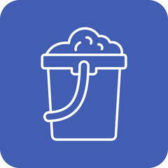 Bucket Multicolor Round Corner Line Inverted Icon