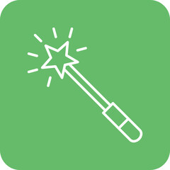 Magic Wand Multicolor Round Corner Line Inverted Icon