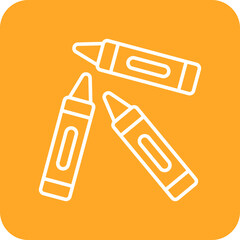 Crayons Multicolor Round Corner Line Inverted Icon