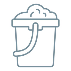 Bucket Multicolor Line Icon