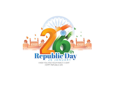 Happy Republic Day celebrations with 26th January, Ashoka Wheel, try color, indian flag, india gate, Indian Republic Day 