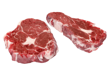 Fresh raw beef steak transparent background, high quality details