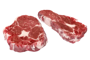 Selbstklebende Fototapeten Steakhouse Fresh raw beef steak transparent background, high quality details  © Marko